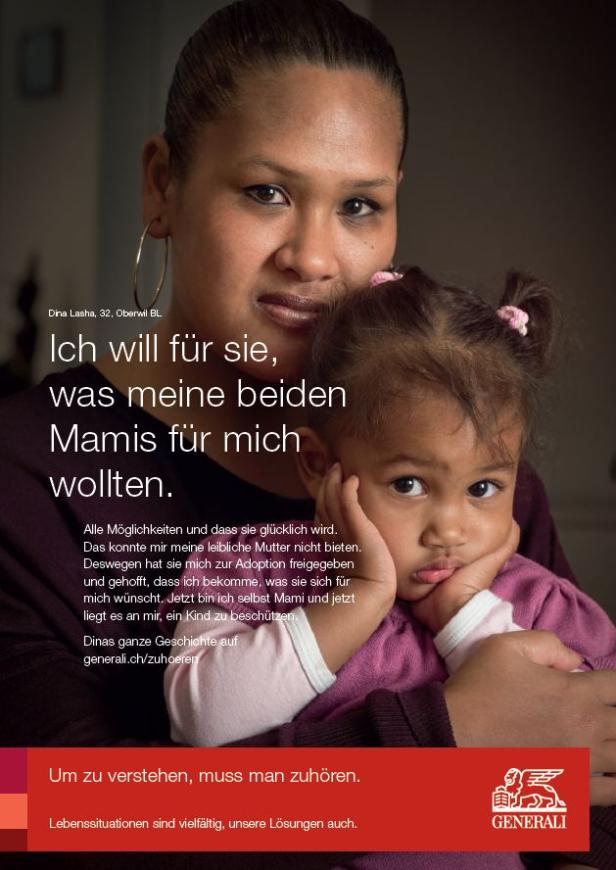 Generali Schweiz Zuhören-Kampagne Sujet 3 Goldene Hirschen