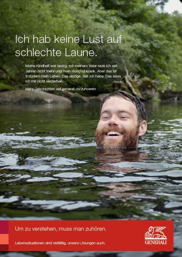 Generali Schweiz Zuhören-Kampagne Sujet 2 Goldene Hirschen