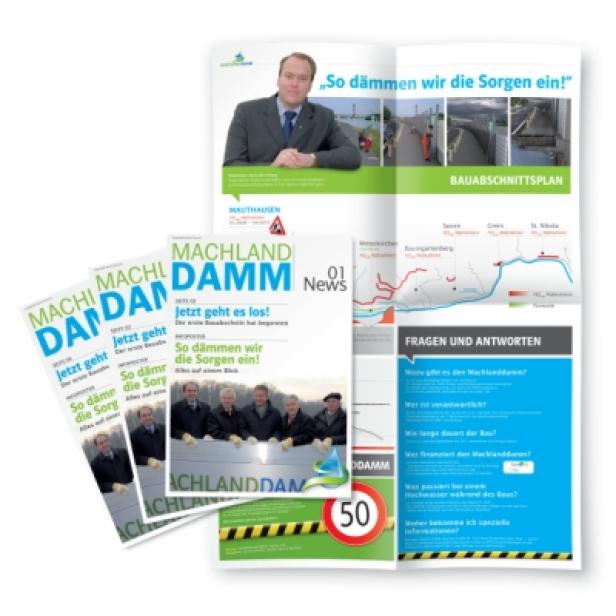 Machlanddamm News Inside/upart Mehrere Broschüren und Informationsblätter zum Thema Machland Damm.