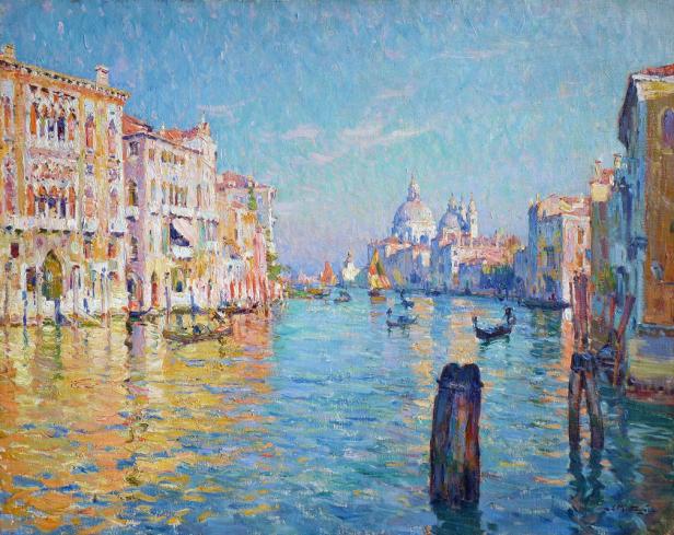 Gemälde von Venedig mit Blick auf den Canal Grande und die Kirche Santa Maria della Salute.
