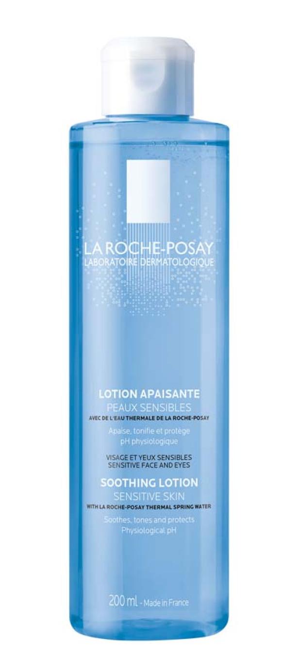 Eine Flasche beruhigende Gesichtslotion von La Roche-Posay für empfindliche Haut.