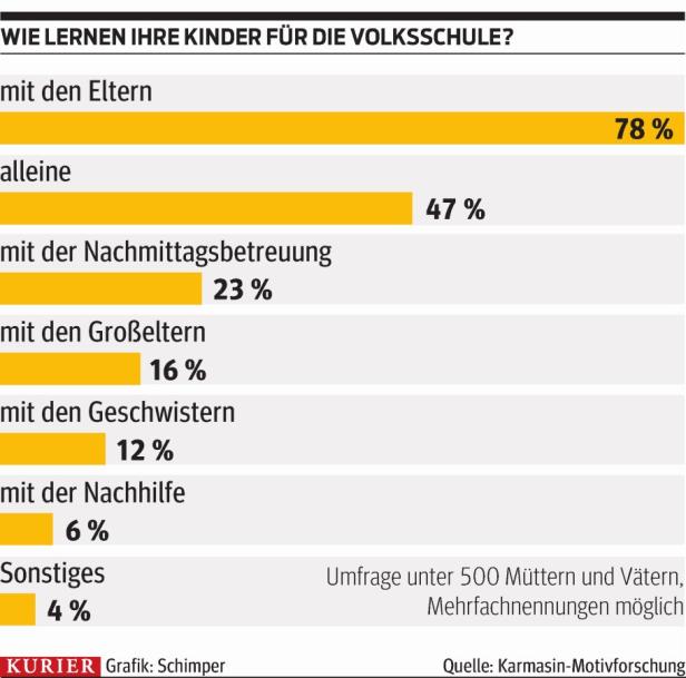 Fast alle Volksschüler brauchen Hilfe beim Lernen