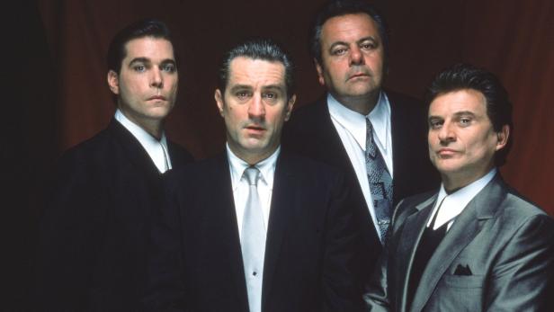 Die Schauspieler Ray Liotta, Robert De Niro, Paul Sorvino und Joe Pesci in „GoodFellas“.