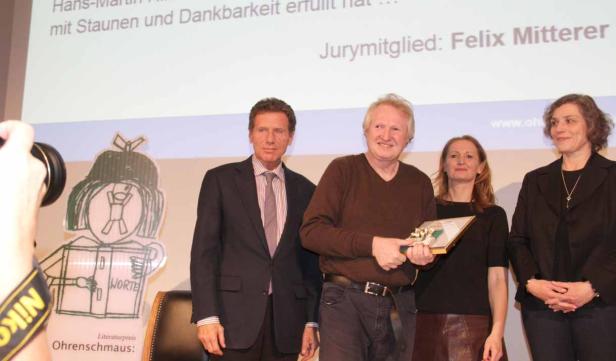 Felix Mitterer bei der Verleihung des Literaturpreises „Ohrenschmaus“.