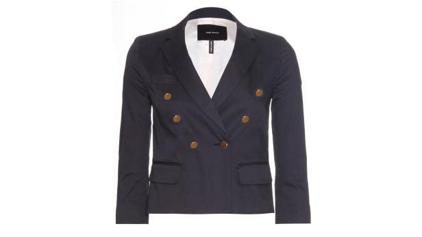 Ein marineblauer Blazer mit goldenen Knöpfen von Isabel Marant.