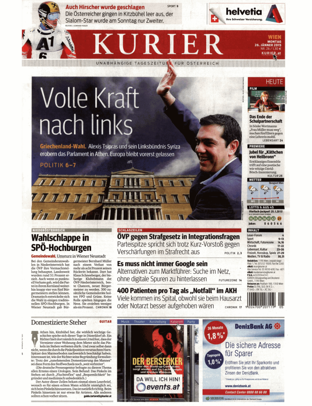 Titelseiten vom 26.01.2015