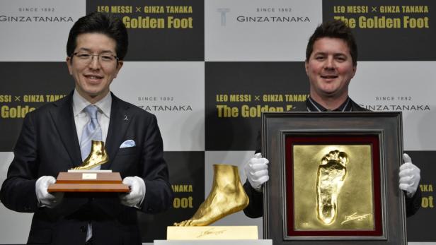Messi-Fuß aus Gold