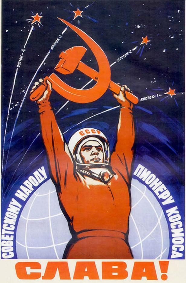 Retro-Plakate aus der Sowjet-Raumfahrt