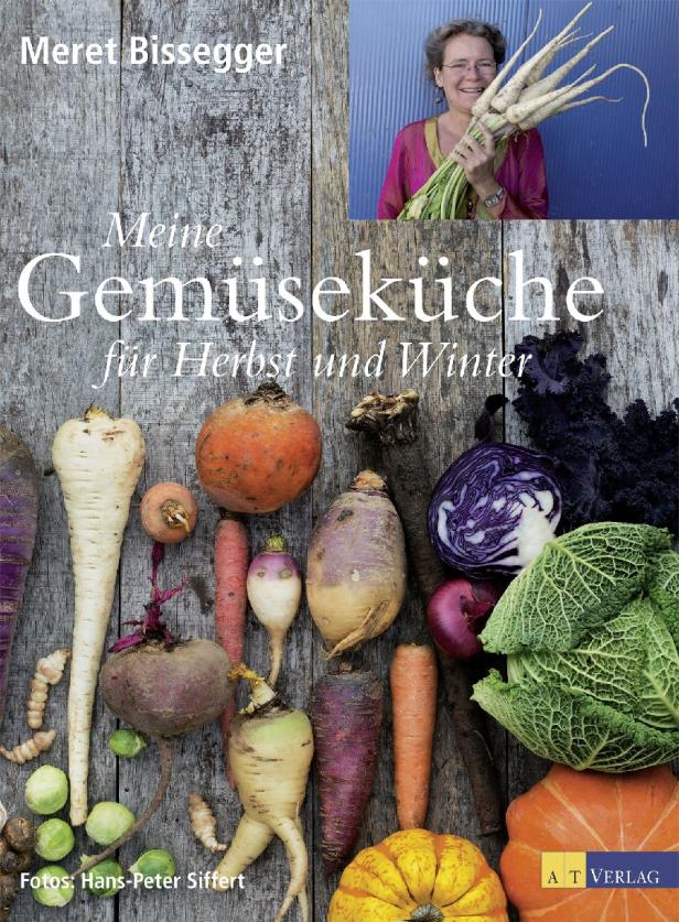 Das Cover des Buches „Meine Gemüseküche für Herbst und Winter“ von Meret Bissegger mit verschiedenen Gemüsesorten.