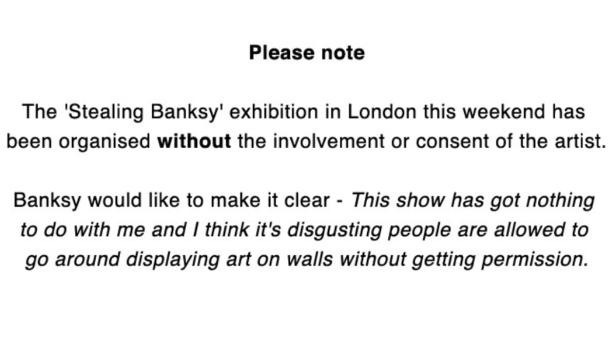 Banksy ärgert sich über Versteigerung