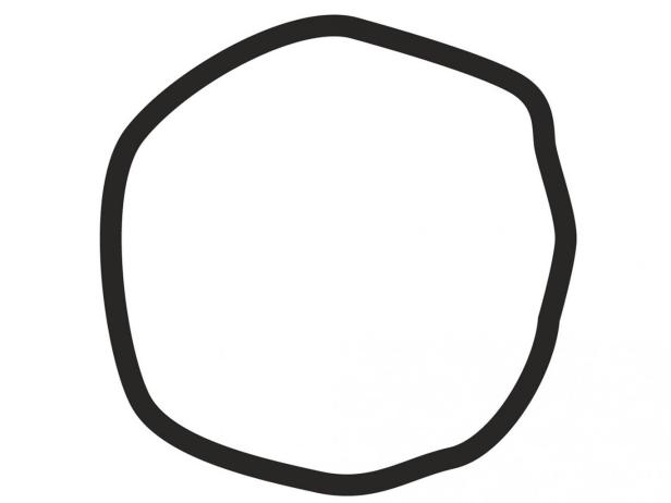 Eine unregelmäßige, schwarze Umrandung auf weißem Hintergrund.