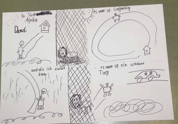 Eine gezeichnete Bildergeschichte über eine Reise von David nach Südafrika und zurück.