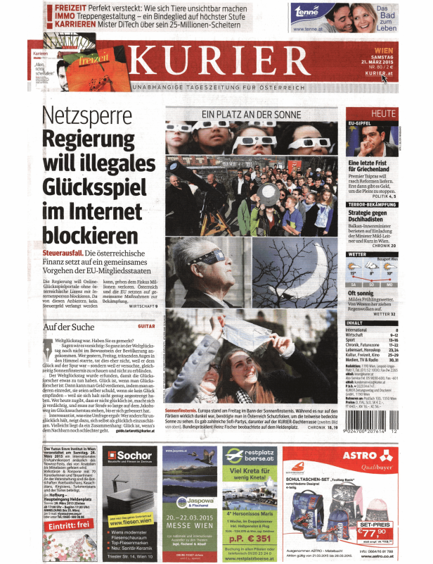 Titelseiten vom 21.03.2015