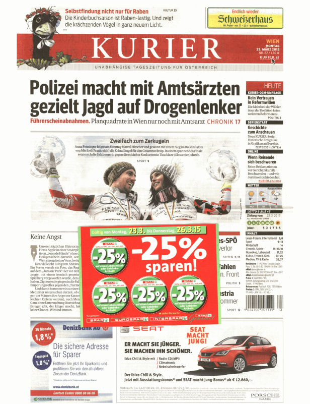 Titelseiten vom 23.03.2015