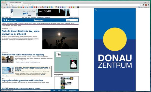 Sonnenfinsternis für das Donau Zentrum