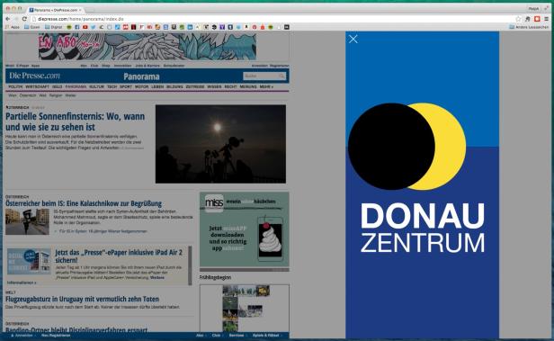 Sonnenfinsternis für das Donau Zentrum