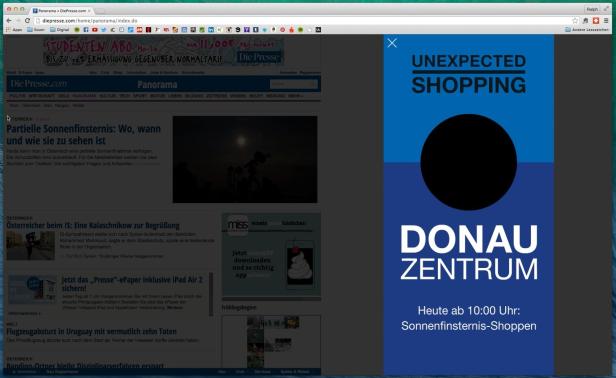 Sonnenfinsternis für das Donau Zentrum