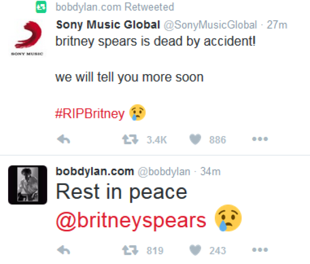 Hack: Britney Spears auf Twitter für tot erklärt