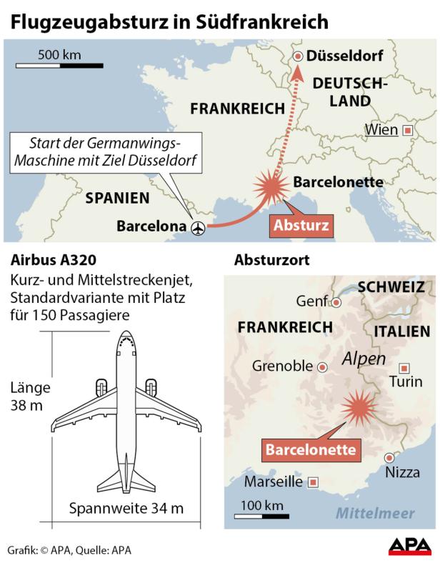 Germanwings-Airbus mit 150 Menschen an Bord abgestürzt