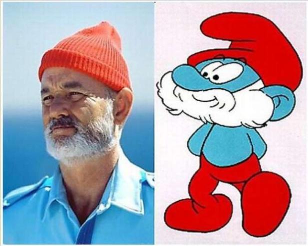 Ein Vergleich von Bill Murray in „The Life Aquatic“ mit Papa Schlumpf.
