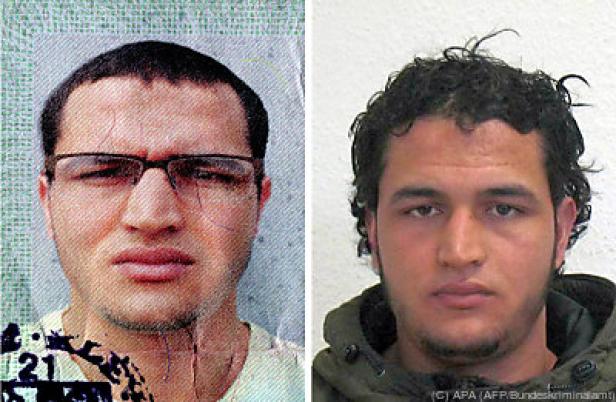Zwei Porträts von Anis Amri, dem Attentäter des Berliner Weihnachtsmarktes 2016.