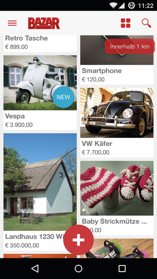 Bazar.at-App Android-App-Image Bazar kommt auf App