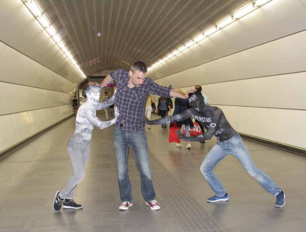 Performance in Wiener U-Bahn-Station