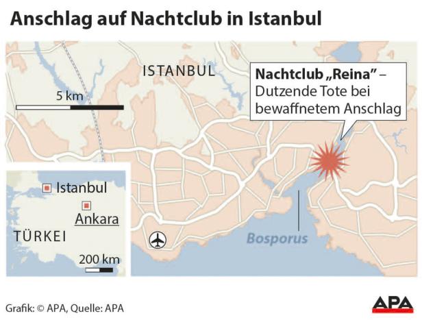 39 Tote nach Anschlag auf Istanbuler Nachtclub - Täter flüchtig