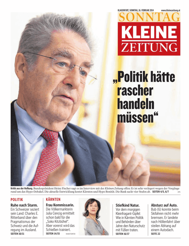 Titelseiten vom 16.02.2014