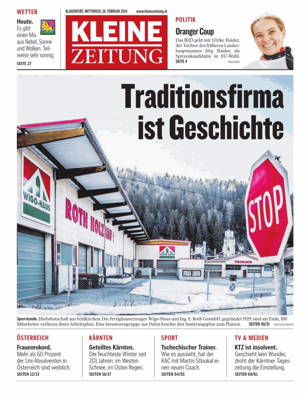 Titelseiten vom 26.02.2014