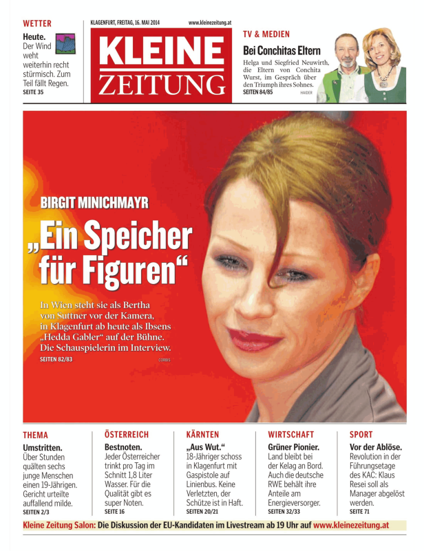 Porträt der Schauspielerin Birgit Minichmayr, die in „Hedda Gabler“ auftritt.