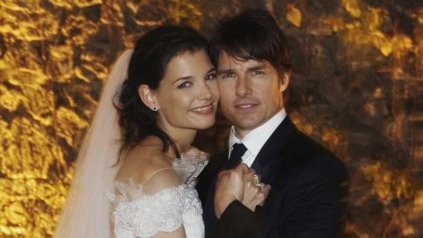 Katie Holmes und Tom Cruise an ihrem Hochzeitstag.