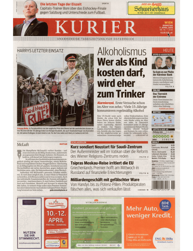 Titelseiten vom 07.04.2015