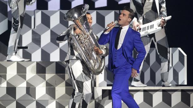 Wie in einem Escher Gemälde: Robbie Williams bei den Brit Awards