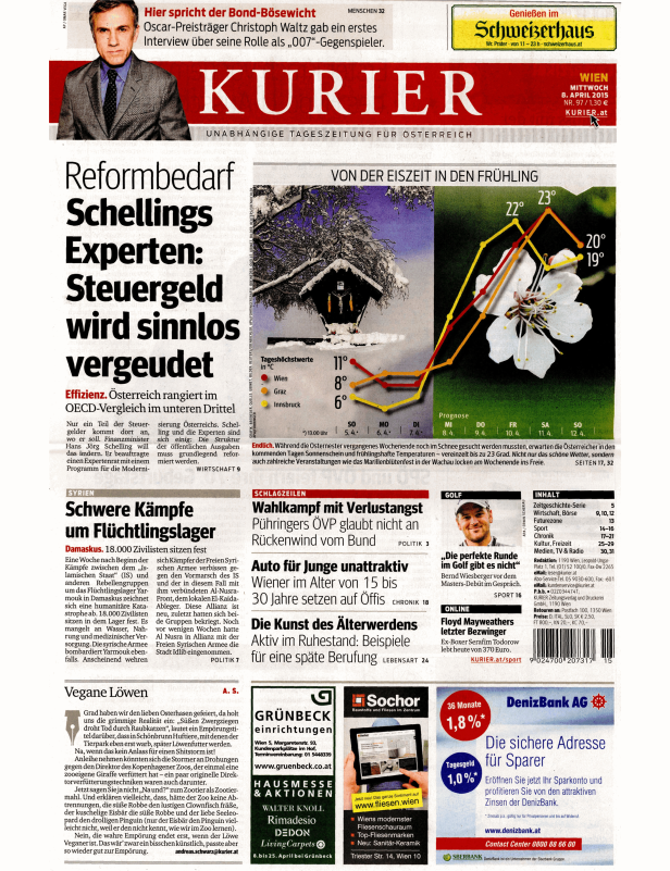 Titelseiten vom 08.04.2015