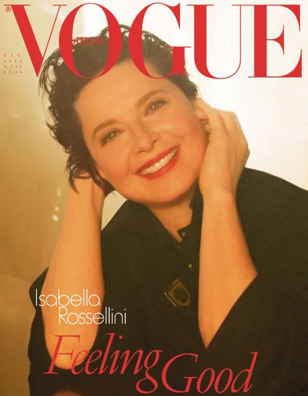 Isabella Rossellini auf dem Cover der Vogue Italia, Ausgabe Juni 2012.
