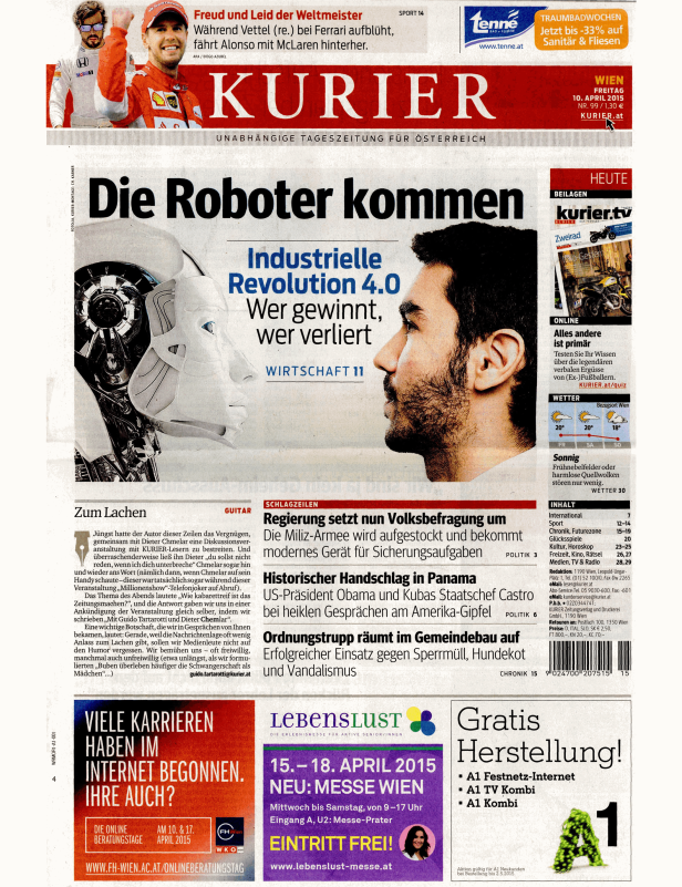 Titelseiten vom 10.04.2015