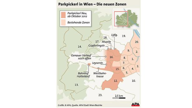 Wiens neue Parkpickerl-Zonen