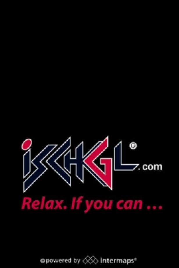 Das Ischgl-Logo mit dem Slogan „Relax. If you can…“ auf schwarzem Hintergrund.