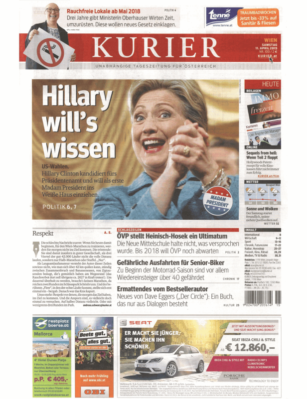 Titelseiten vom 11.04.2015