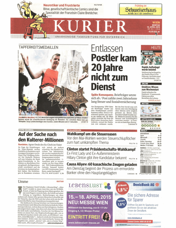 Titelseiten vom 13.04.2015