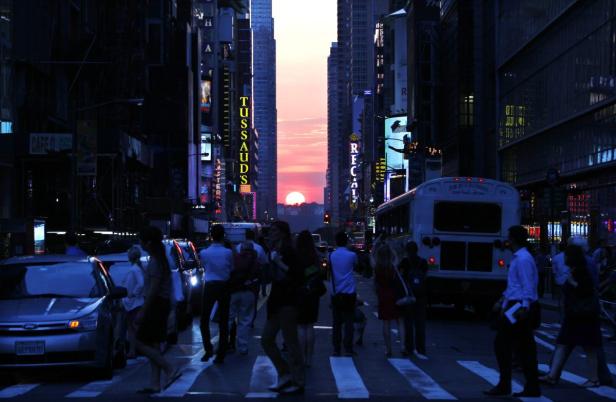 Naturphänomen: Sonnenstraßen in New York