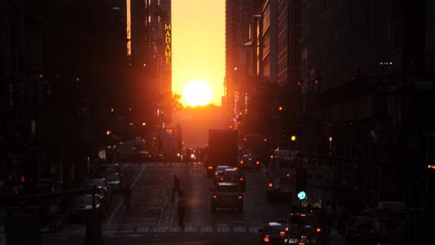 Naturphänomen: Sonnenstraßen in New York