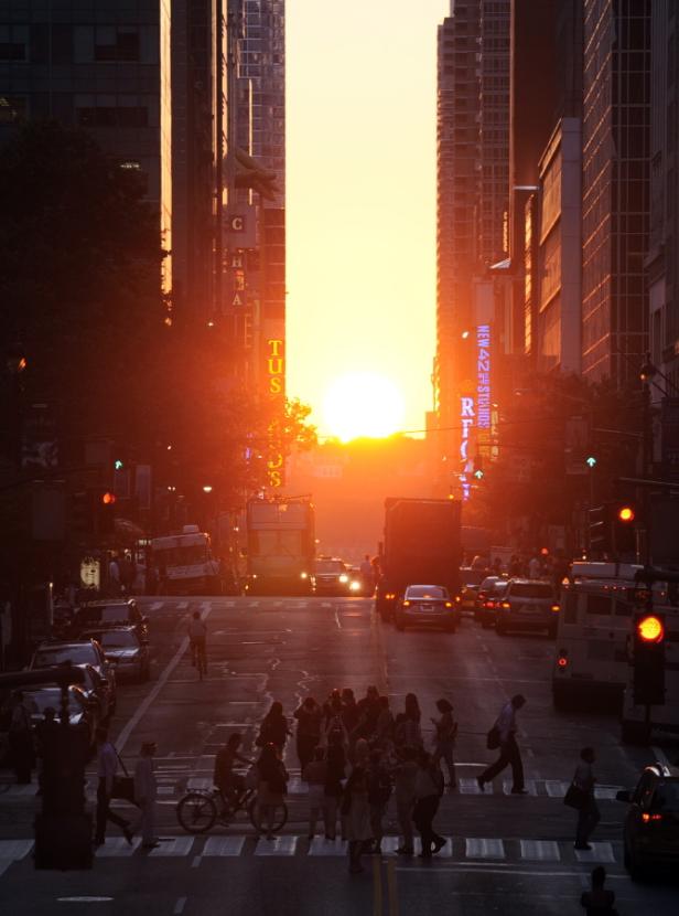 Naturphänomen: Sonnenstraßen in New York