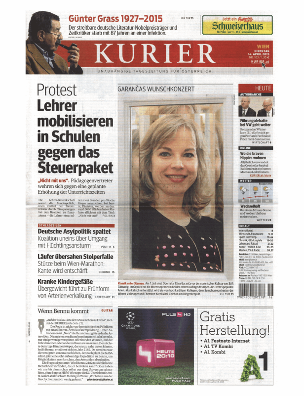 Titelseiten vom 14.04.2015