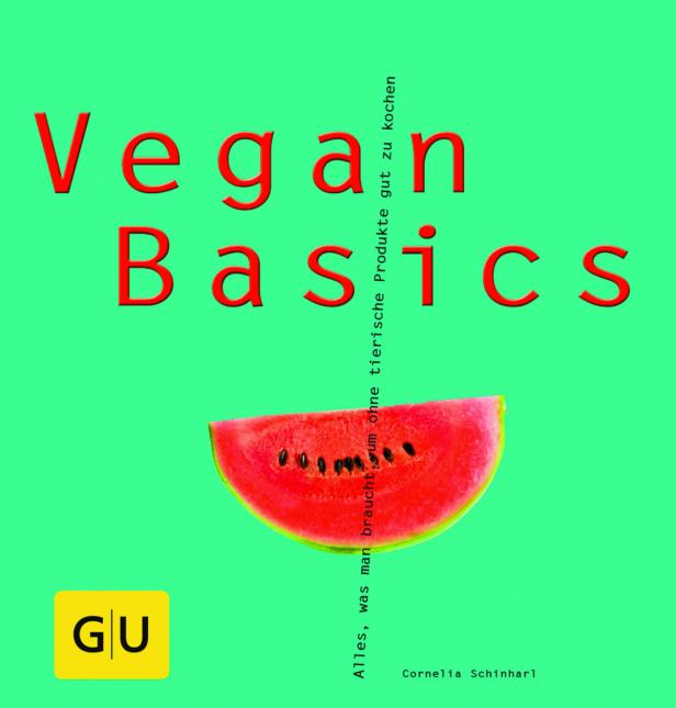 Das Cover des Buches „Vegan Basics“ mit einer Wassermelone.