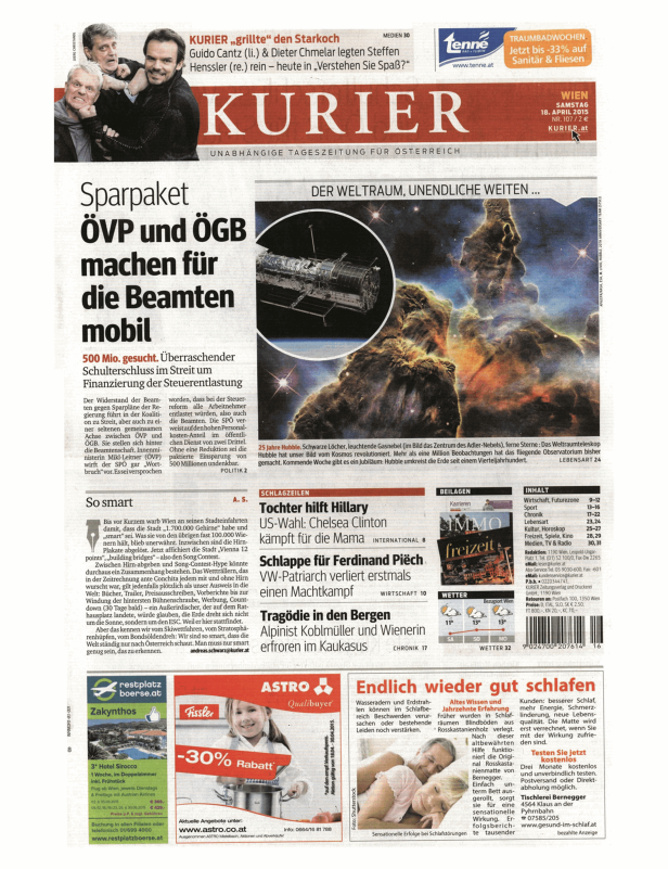 Titelseiten vom 18.04.2015