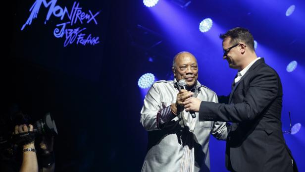 Quincy Jones auf der Bühne des Montreux Jazz Festivals.