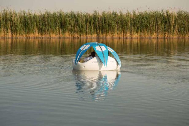 Schwimmende Insel aus Österreich sticht in See