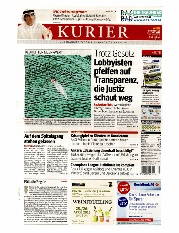 Titelseiten vom 23.04.2015